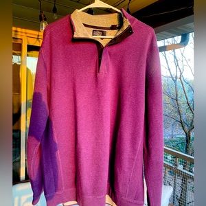 NAT NAST Mens 1/4 Zip Pullover Sweater Cotton Blend Golf purple Large. RARE.